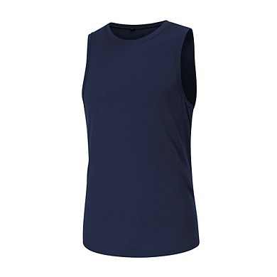 3 Pack Men's Crew Neck Tank Tops Soft Sleeveless Undershirt Casual Workout Athletic Vest