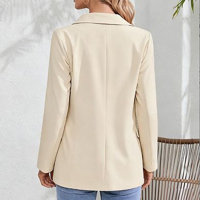 Women's Single-Button Blazer Long Sleeve Notched Lapel Casual & Business Suit Jacket
