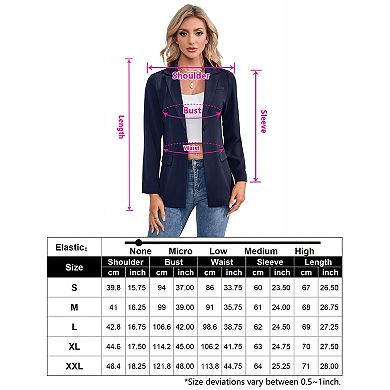 Women's Single-Button Blazer Long Sleeve Notched Lapel Casual & Business Suit Jacket