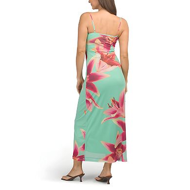 Floral Mesh Formal Dress
