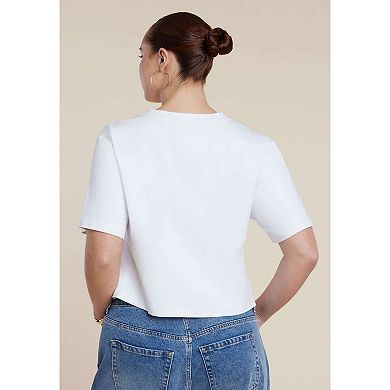 ELOQUII Women's Plus Size Bustier Seam Detail Tee