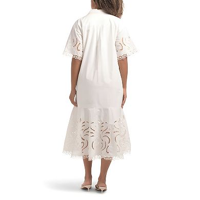 Collared Eyelet Short Dress