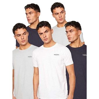 Crosshatch Mens Bailtee Logo Cotton T-Shirt (Pack of 5)