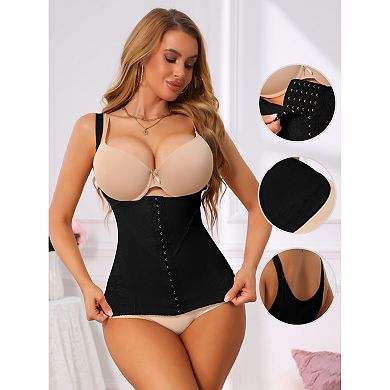 Womens Waist Cincher Front Hook Underbust Corset Shapewear Tummy Control Sleeveless Bodyshaper