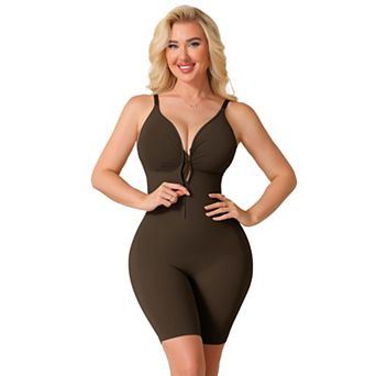Women's Shapewear Bodysuits Tummy Control Hip Lifting Zip Up Sleeveless Bodyshaper