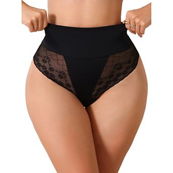 Mesh Shapewear Tangas for Women Lace See Through Tummy Control Panties Bodyshaper
