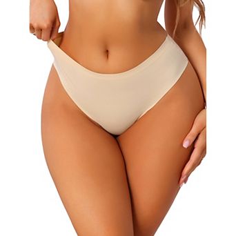 Women's Mid Rise Ice Silk Underwear Comfortable No Show Briefs