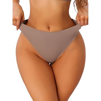 Women's Mid Rise Ice Silk Underwear Comfortable No Show Briefs