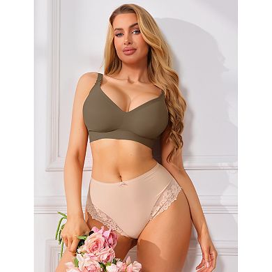 Women's Deep V Seamless Wireless Nursing Bra Beastfeeding Clasp Soft Comfort Bras