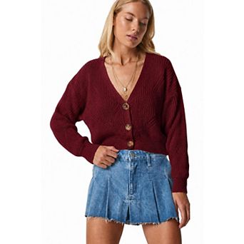Women's V Neck Long Sleeve Button Cardigan Sweater