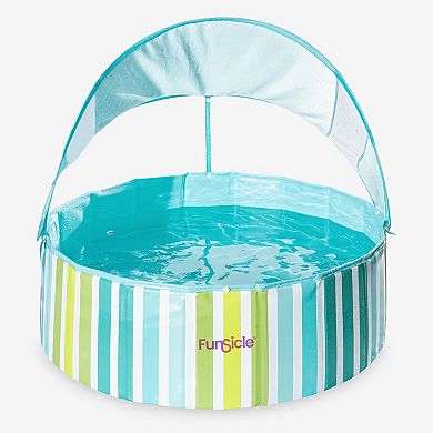 Funsicle Shaded Deco Fun Fold Swimming Pool For Kids & Pets, 36” x 12”, Age 2 & up