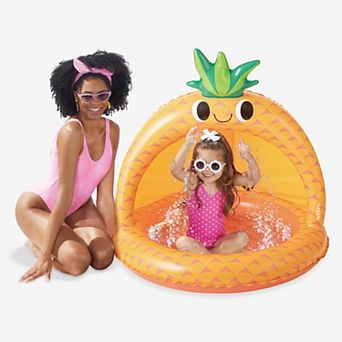 Funsicle Pineapple Pal Shaded Inflatable Kids Splash Pool, 40" x 40" x 38", Ages 1 to 3