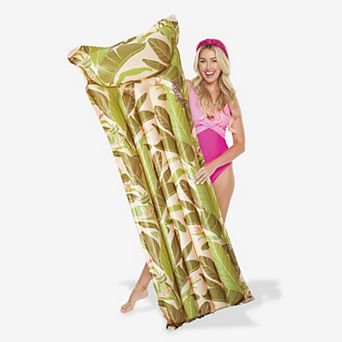 Funsicle Eezy Breezy LushLeaf Mat, 5.5ft Inflatable Pool Float with Air Pillow, Age 14 & up