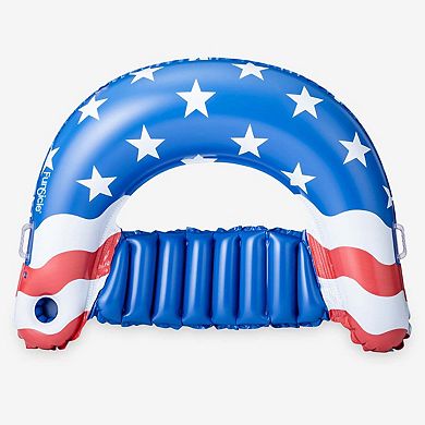 Funsicle Americana Chill-Out Chair, 4ft Inflatable Float, Stars & Stripes, Age 14 & up