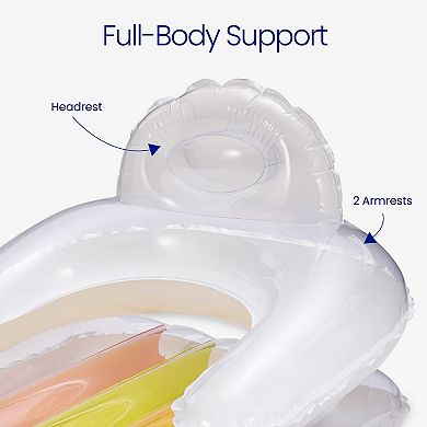 Funsicle Relaxing Lounge, 5.25ft Inflatable Pool Float with Cup Holder, Age 14 & up