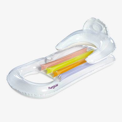 Funsicle Relaxing Lounge, 5.25ft Inflatable Pool Float with Cup Holder, Age 14 & up