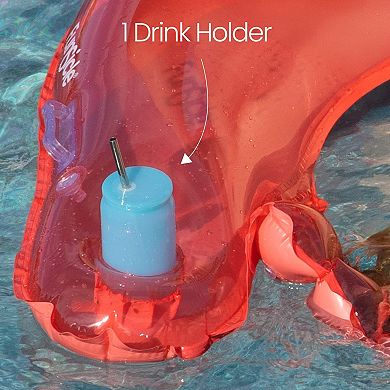 Funsicle Chill-Out Chair, 4ft Inflatable Pool Float with Cup Holder, Pink, Age 14 & up