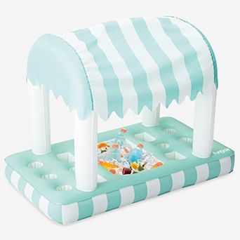 Funsicle Sip & Float, 4ft Inflatable Pool Bar, Floating Cooler & Cup Holders, Age 14 & up