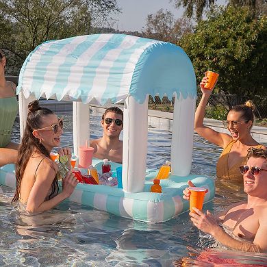 Funsicle Sip & Float, 4ft Inflatable Pool Bar, Floating Cooler & Cup Holders, Age 14 & up