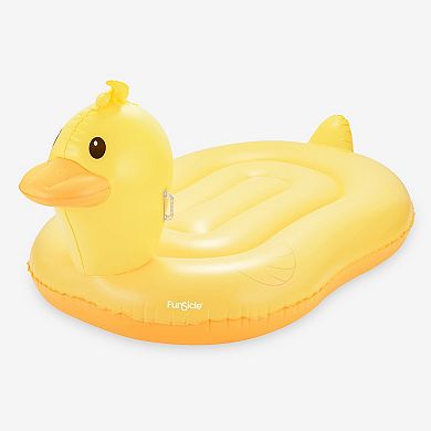 Funsicle Duck Ride-On, 5.83ft Inflatable Pool Float for 2 Riders, 2 Handles, Age 9 and up
