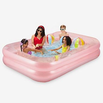 Funsicle Blissful Inflatable Pool For Kids & Adults, 103" x 69" x 22", Pink, Age 6 and up