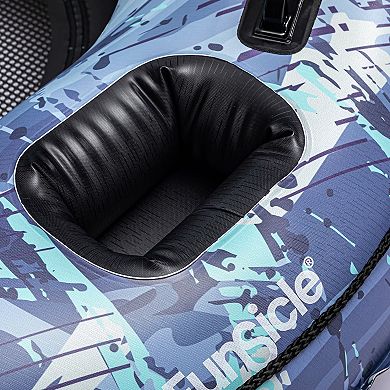 Funsicle 4ft Sierra Blue River Inflatable Lounge, Mesh Seat & Cup Holder, Age 14 and up