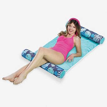 Funsicle LuxeMesh Hammock Lounge, 4ft Inflatable Fabric Pool Float, Tropical, Age 14 & up