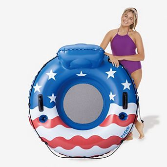 Funsicle Americana Sports Lounge, 4ft Inflatable Pool Float, Stars & Stripes, Age 14 & up