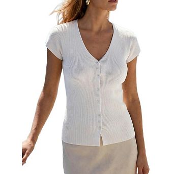 Solid Color V-Neck Elastic Casual Cardigan Sweater Autumn Women's Fall Open Front Cardigan