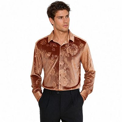 luxury dress shirts White Blue Paisley Mens Slim Fit Designer Dress Shirt