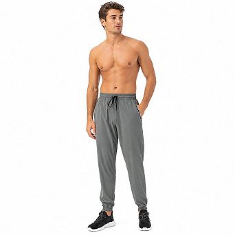 Men's Quick Dry Jogger Pants Elastic Drawstring Waist Zipper Pocket Athletic Workout Track Pants