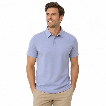 Men's Quick Dry Waffle Knit Short Sleeve Polo T-Shirt Classic Collar Business Casual Golf Tee