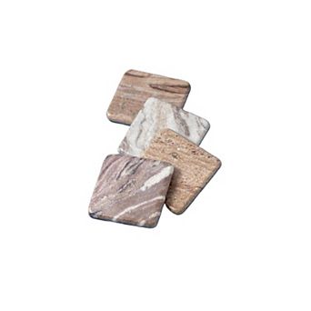 Waterfall Marble Square Coasters - Set of 4
