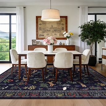 lxt-Animal Living Room Rugs Washable Non Slip Jungle Area Rug for Bedroom Modern Carpet
