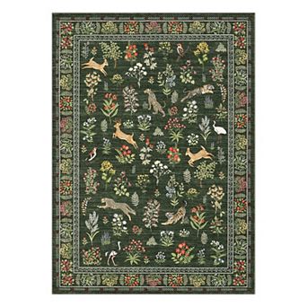lxt-Animal Living Room Rugs Washable Non Slip Jungle Area Rug for Bedroom Modern Carpet