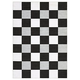 lxt-Area Rugs Checkered Rug Machine Washable Area Rug Non Slip Carpet Foldable Mat for Bedroom