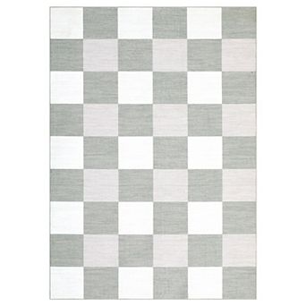 lxt-Area Rugs Checkered Rug Machine Washable Area Rug Non Slip Carpet Foldable Mat for Bedroom