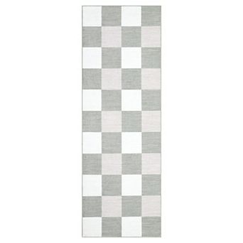 lxt-Area Rugs Checkered Rug Machine Washable Area Rug Non Slip Carpet Foldable Mat for Bedroom