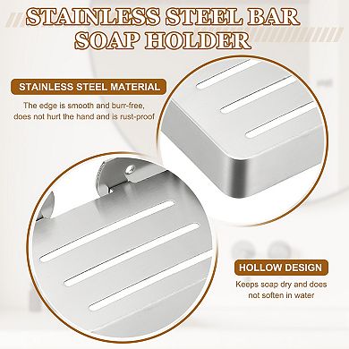 5.28 x 3.78 x 0.98 inches 1Pc Soap Dish, Wall Mounted Bar Soap Holder