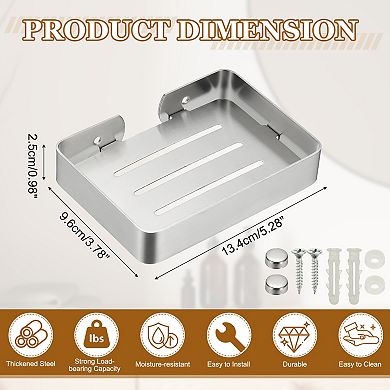 5.28 x 3.78 x 0.98 inches 1Pc Soap Dish, Wall Mounted Bar Soap Holder