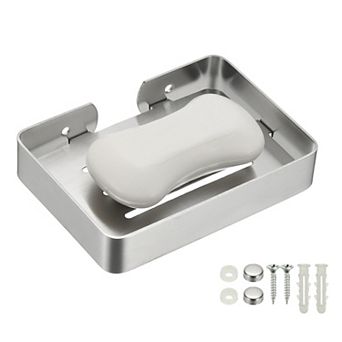 5.28 x 3.78 x 0.98 in 1 pc Soap Dish, Wall Mounted Bar Soap Holder