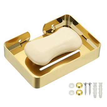 5.28 x 3.78 x 0.98 in 1 pc Soap Dish, Wall Mounted Bar Soap Holder