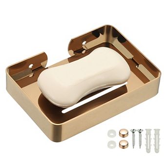 5.28 x 3.78 x 0.98 in 1 pc Soap Dish, Wall Mounted Bar Soap Holder