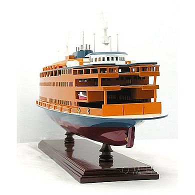 HomeRoots 11" Maroon Staten Island Ferry Boat Hand Painted Decorative Boat