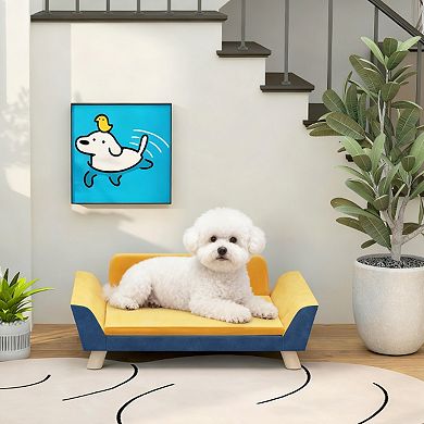 Elevated Dog Sofa Bed with Washable Cushion Cover for Small Dogs