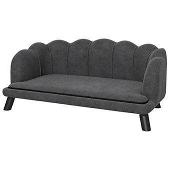 Upholstered Dog Sofa Bed with Removable Washable Cushion, Pet Couch for Large Dogs