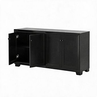 60" Buffet Cabinet with Storage 4 Doors Sideboard with Adjustable Shelves,Modern Coffee Bar Console