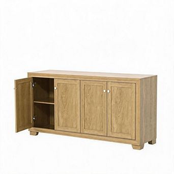 60" Buffet Cabinet with Storage 4 Doors Sideboard with Adjustable Shelves,Modern Coffee Bar Console