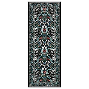 Vintage Floral Area Rug Washable Rugs Stain Resistant Carpet Non Shedding Folding Throw Carpet