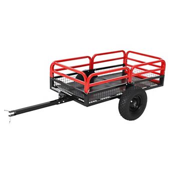1500 Lbs Heavy Duty Steel Dump Cart 15 Cu Ft Garden Utility Trailer with Removable Sides